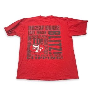 Vintage San Francisco 49Ers front back graphic 1990s red t shirt